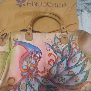 Anushka leather hand painted handbag
